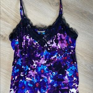 Express Women's Multicolor Floral Lace Slip Size Medium